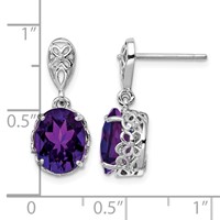 Sterling Silver Rhodium-plated Amethyst Earrings view 4