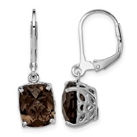 Sterling Silver Rhodium-plated Smoky Quartz Earrings view 1