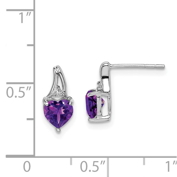 Gemstone & Diamond Heart Post Earrings