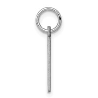 Sterling Silver Rhodium-plated Elongated Polished Number 0 Charm view 2