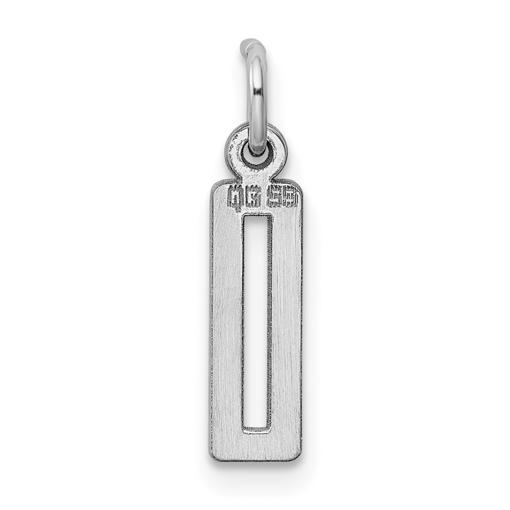 Sterling Silver/Rhodium-plated Elongated Polished Number 0 Charm (QES00)