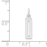 Sterling Silver Rhodium-plated Elongated Polished Number 0 Charm view 3
