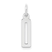 Sterling Silver Rhodium-plated Elongated Polished Number 0 Charm view 1