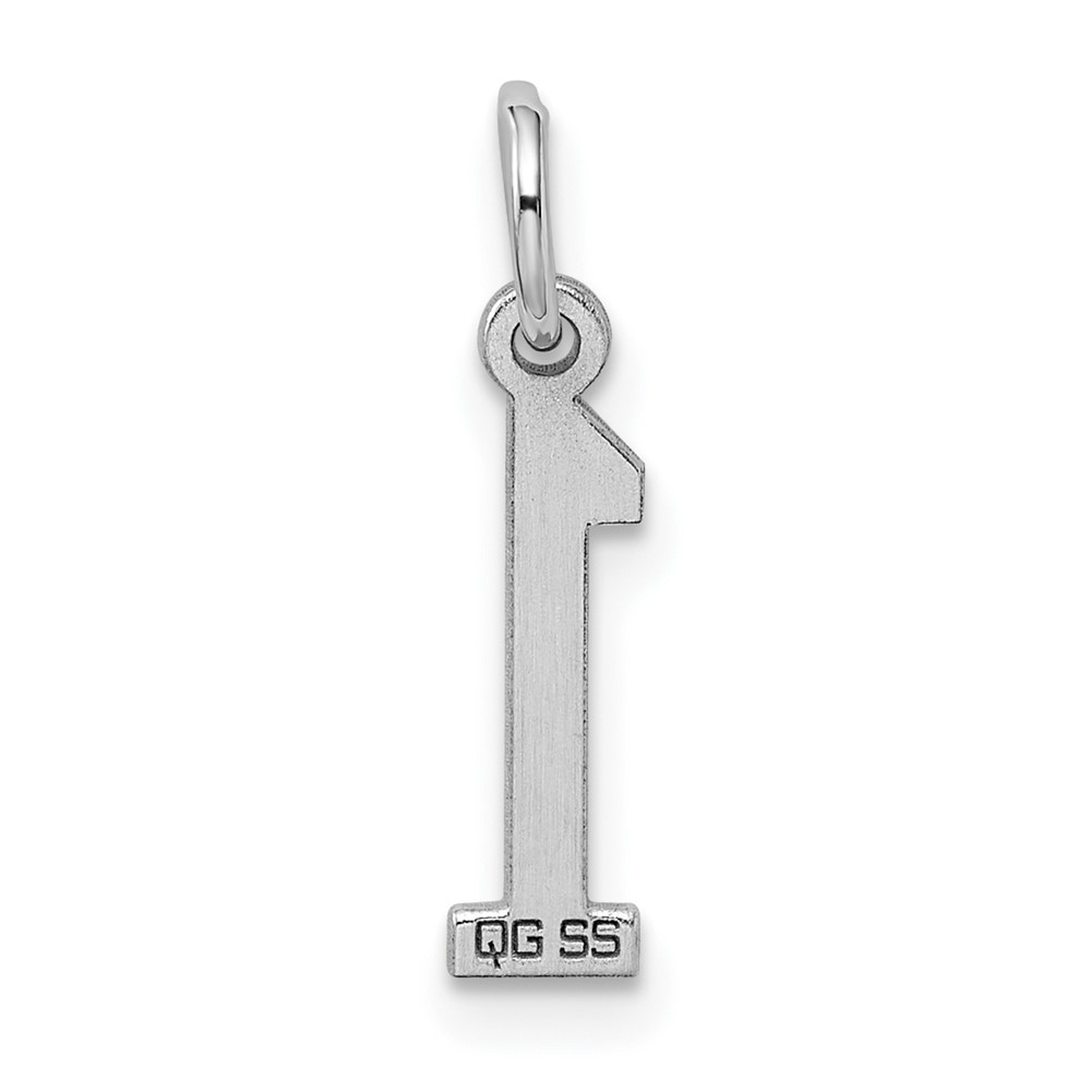 Sterling Silver/Rhodium-plated Elongated Polished Number 1 Charm (QES01)