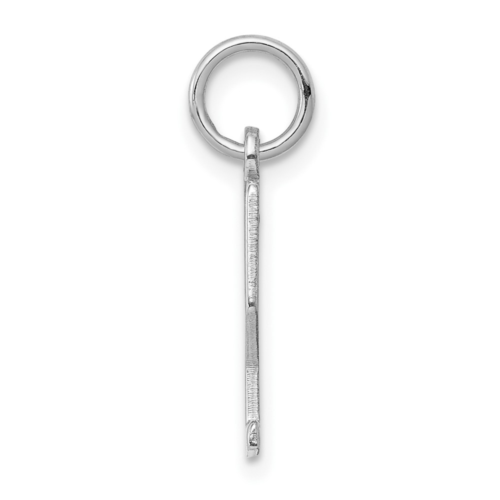 Sterling Silver/Rhodium-plated Elongated Polished Number 2 Charm (QES02)