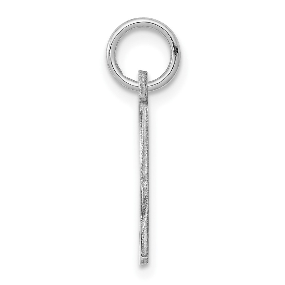 Sterling Silver/Rhodium-plated Elongated Polished Number 3 Charm (QES03)