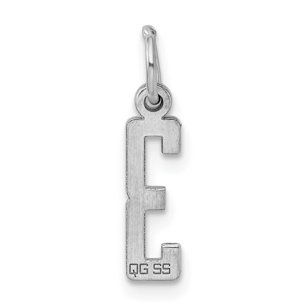 Sterling Silver/Rhodium-plated Elongated Polished Number 3 Charm (QES03)