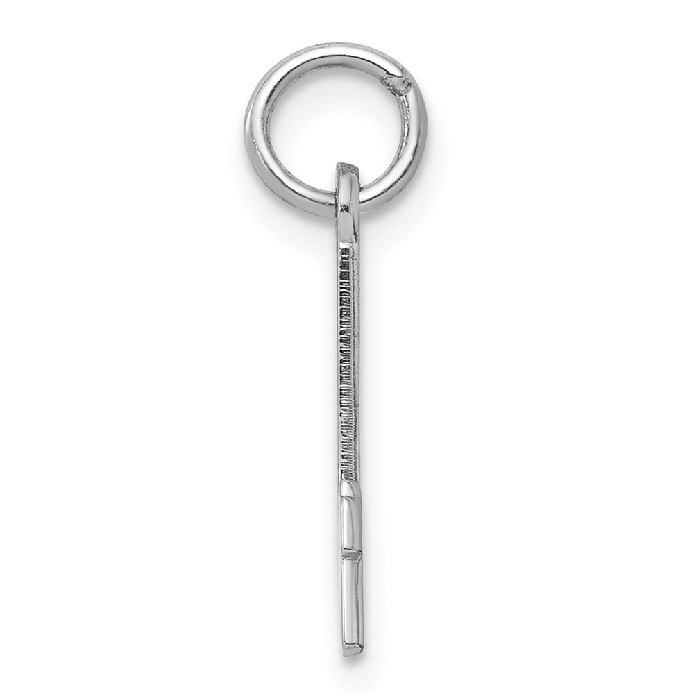 Sterling Silver/Rhodium-plated Elongated Polished Number 4 Charm (QES04)