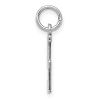 Sterling Silver Rhodium-plated Elongated Polished Number 5 Charm view 2