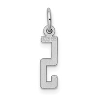 Sterling Silver Rhodium-plated Elongated Polished Number 5 Charm view 4