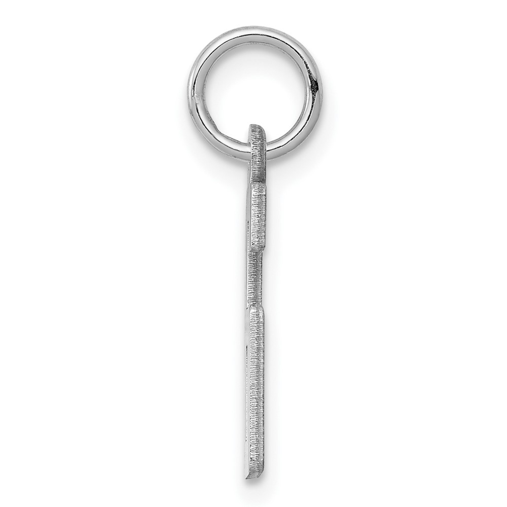 Sterling Silver/Rhodium-plated Elongated Polished Number 6 Charm (QES06)