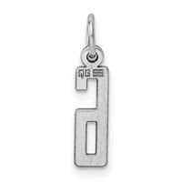 Sterling Silver Rhodium-plated Elongated Polished Number 6 Charm view 4