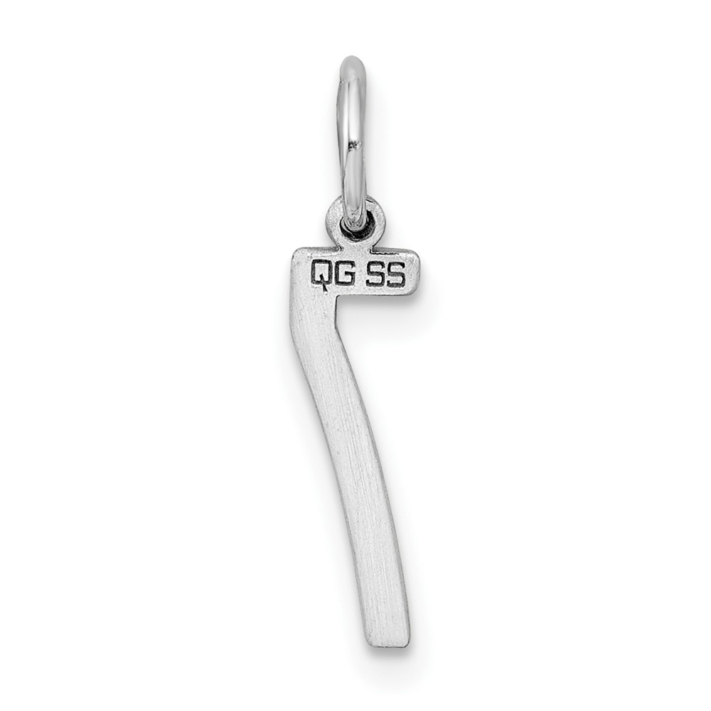 Sterling Silver/Rhodium-plated Elongated Polished Number 7 Charm (QES07)