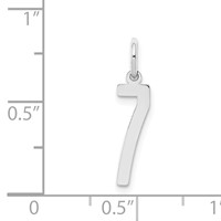 Sterling Silver Rhodium-plated Elongated Polished Number 7 Charm view 3
