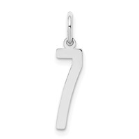 Sterling Silver Rhodium-plated Elongated Polished Number 7 Charm view 1