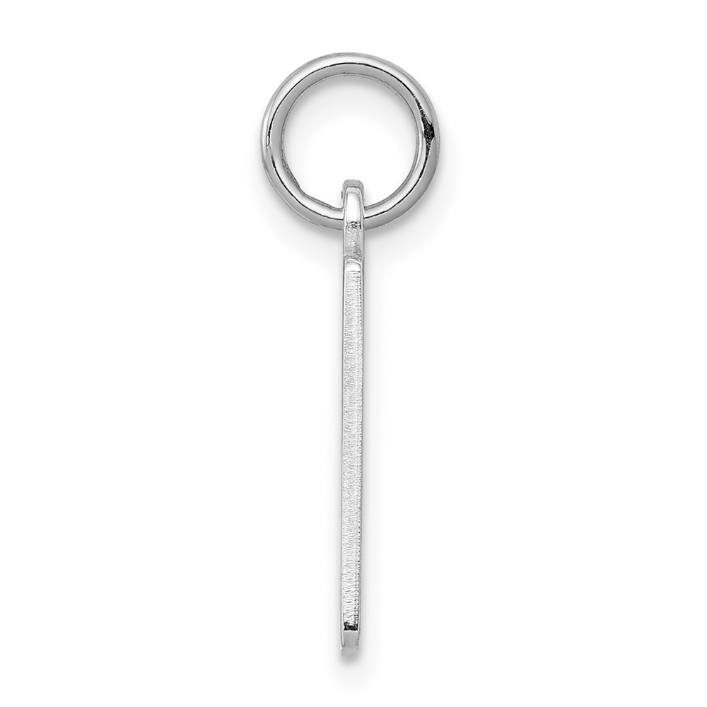 Sterling Silver/Rhodium-plated Elongated Polished Number 9 Charm (QES09)