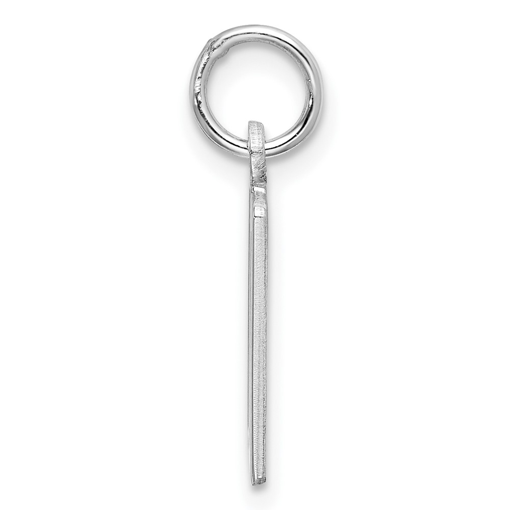 Sterling Silver/Rhodium-plated Elongated Number 10 Charm (QES10)