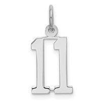 Sterling Silver Rhodium-plated Elongated Number 11 Charm view 1
