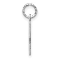 Sterling Silver Rhodium-plated Elongated Number 12 Charm view 2