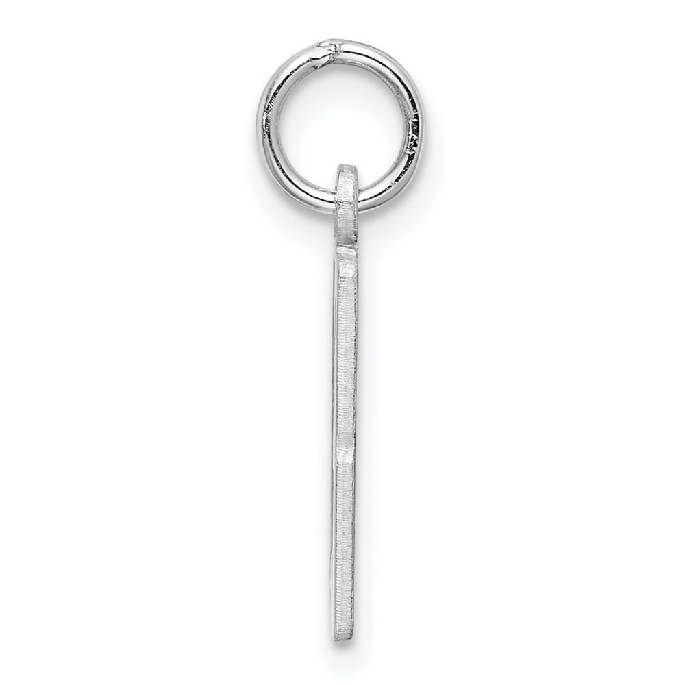 Sterling Silver/Rhodium-plated Elongated Number 13 Charm (QES13)