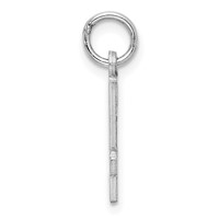 Sterling Silver Rhodium-plated Elongated Number 14 Charm view 2