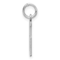 Sterling Silver Rhodium-plated Elongated Number 15 Charm view 2