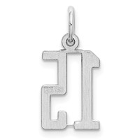 Sterling Silver Rhodium-plated Elongated Number 15 Charm view 4
