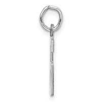 Sterling Silver Rhodium-plated Elongated Number 16 Charm view 2