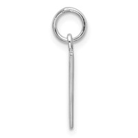 Sterling Silver Rhodium-plated Elongated Number 17 Charm view 2