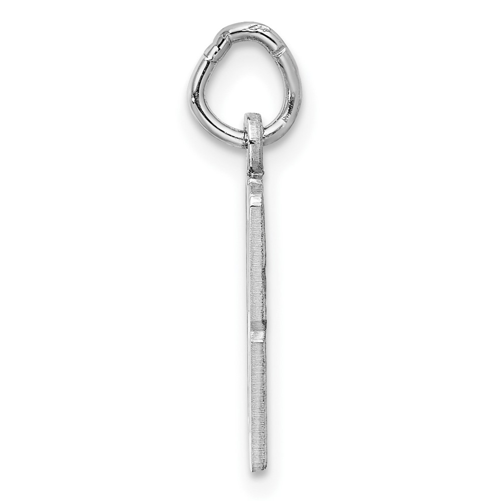Sterling Silver/Rhodium-plated Elongated Number 18 Charm (QES18)