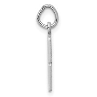 Sterling Silver Rhodium-plated Elongated Number 18 Charm view 2