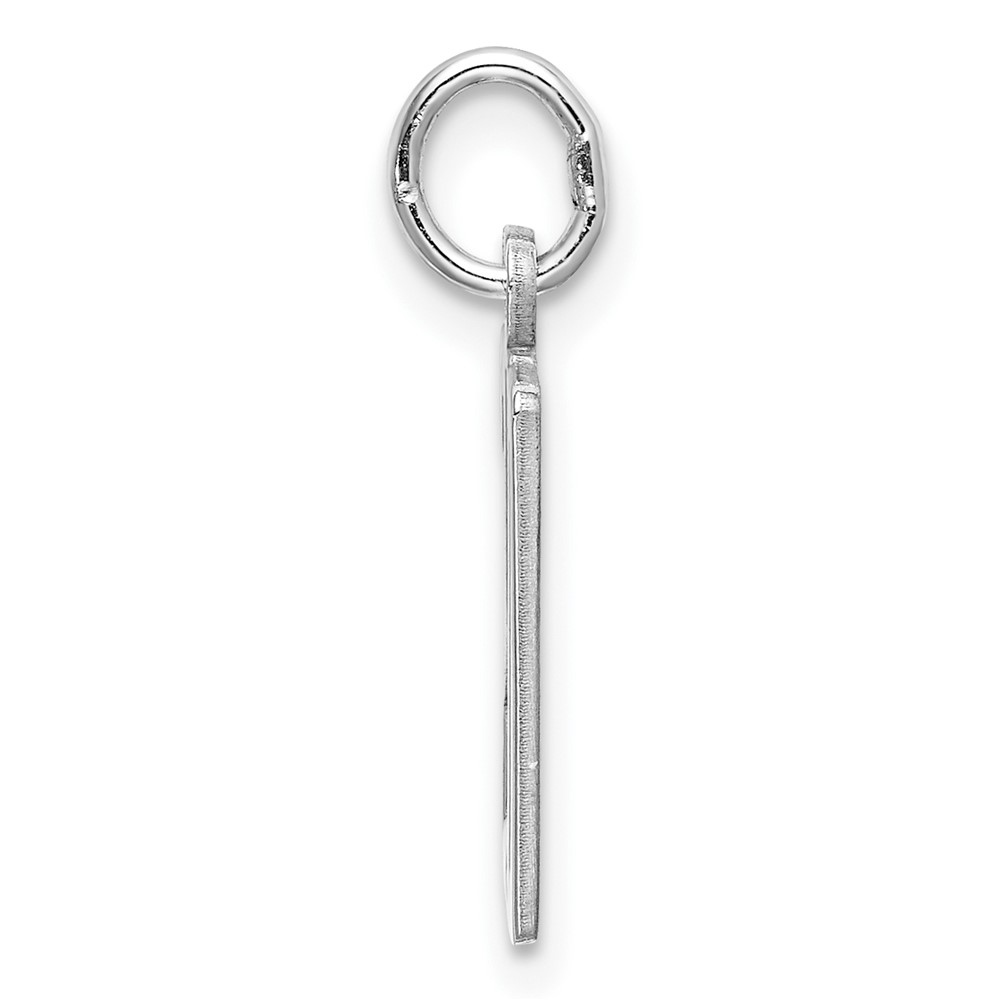 Sterling Silver/Rhodium-plated Elongated Number 20 Charm (QES20)