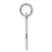 Sterling Silver Rhodium-plated Elongated Number 22 Charm view 2