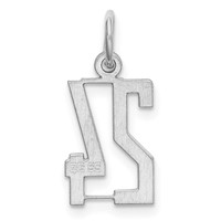 Sterling Silver Rhodium-plated Elongated Number 24 Charm view 4