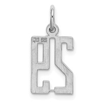 Sterling Silver Rhodium-plated Elongated Number 29 Charm view 4