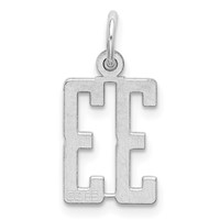 Sterling Silver Rhodium-plated Elongated Number 33 Charm view 4