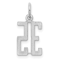 Sterling Silver Rhodium-plated Elongated Number 35 Charm view 4