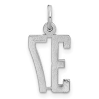 Sterling Silver Rhodium-plated Elongated Number 37 Charm view 4
