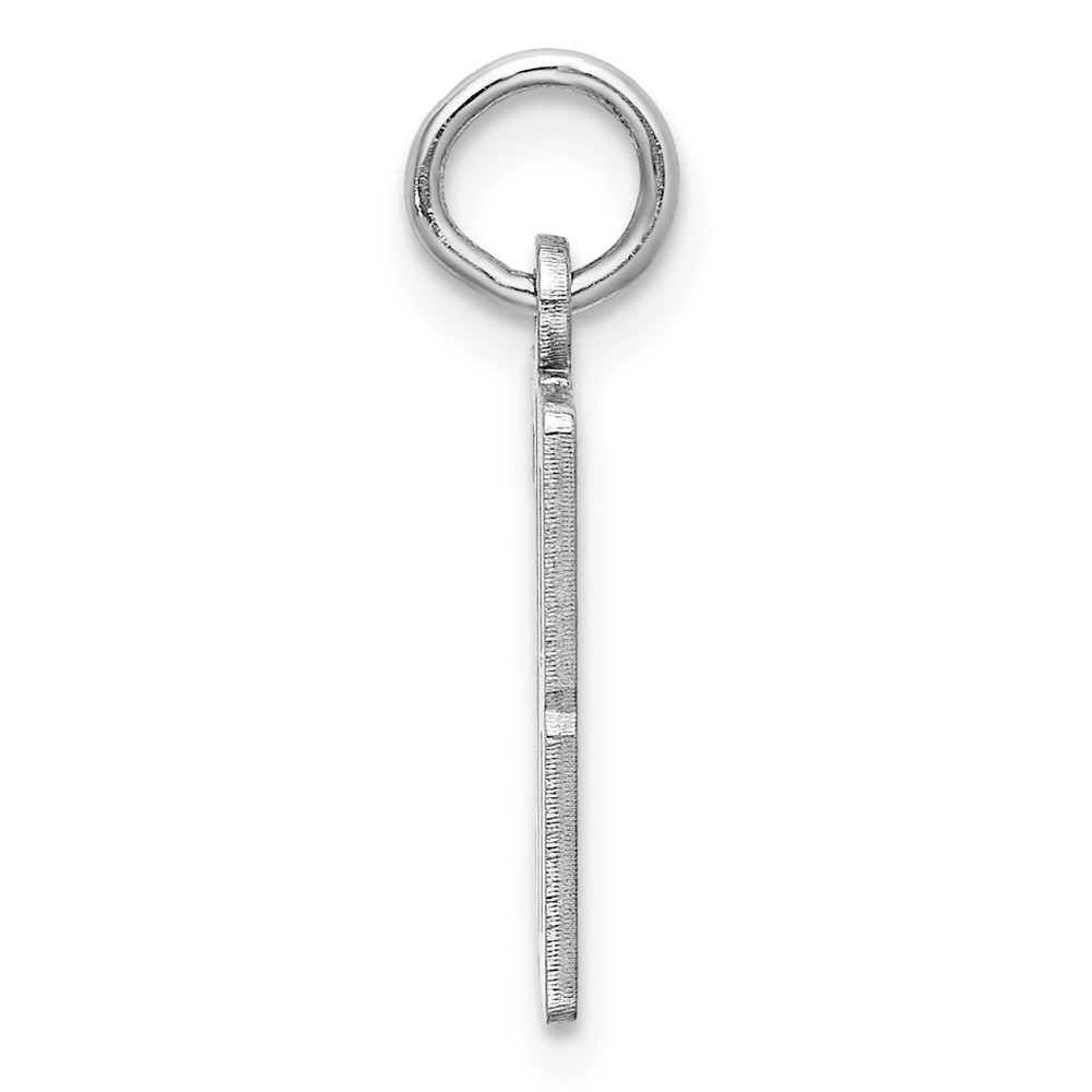 Sterling Silver/Rhodium-plated Elongated Number 38 Charm (QES38)