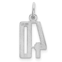 Sterling Silver Rhodium-plated Elongated Number 40 Charm view 4