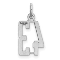 Sterling Silver Rhodium-plated Elongated Number 43 Charm view 4