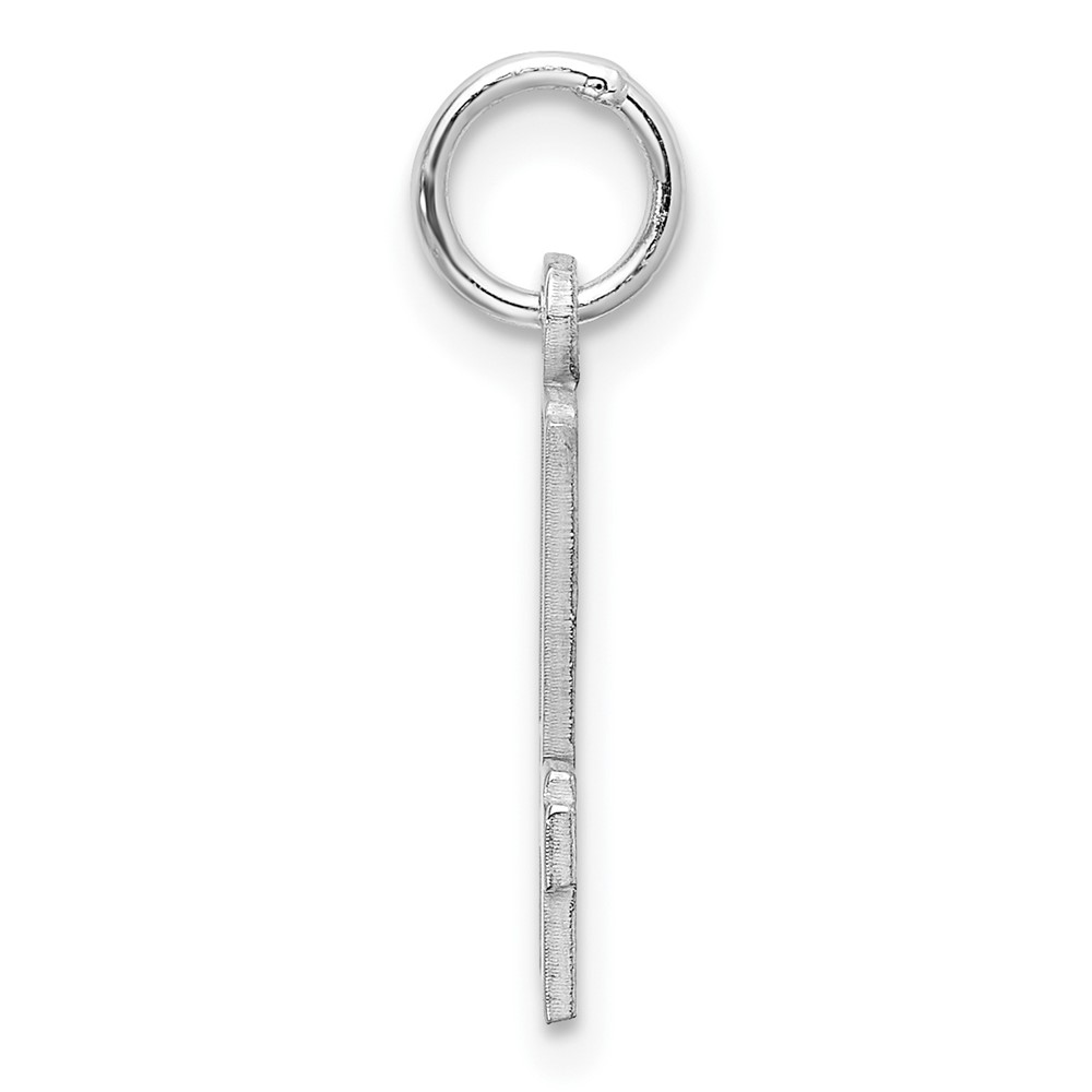 Sterling Silver/Rhodium-plated Elongated Number 44 Charm (QES44)