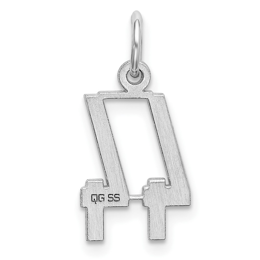 Sterling Silver/Rhodium-plated Elongated Number 44 Charm (QES44)