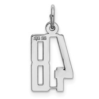 Sterling Silver Rhodium-plated Elongated Number 48 Charm view 4