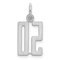 Sterling Silver Rhodium-plated Elongated Number 50 Charm view 4