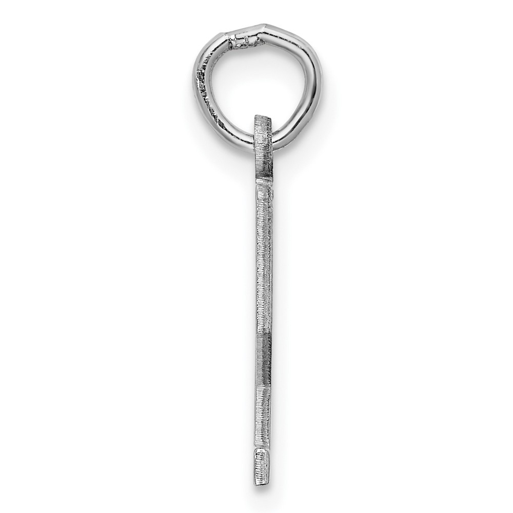 Sterling Silver/Rhodium-plated Elongated Number 52 Charm (QES52)