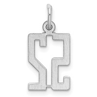 Sterling Silver Rhodium-plated Elongated Number 52 Charm view 4