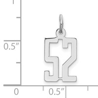 Sterling Silver Rhodium-plated Elongated Number 52 Charm view 3