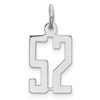 Sterling Silver Rhodium-plated Elongated Number 52 Charm view 1