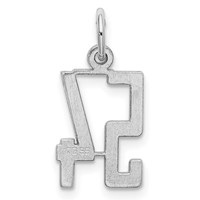 Sterling Silver Rhodium-plated Elongated Number 54 Charm view 4